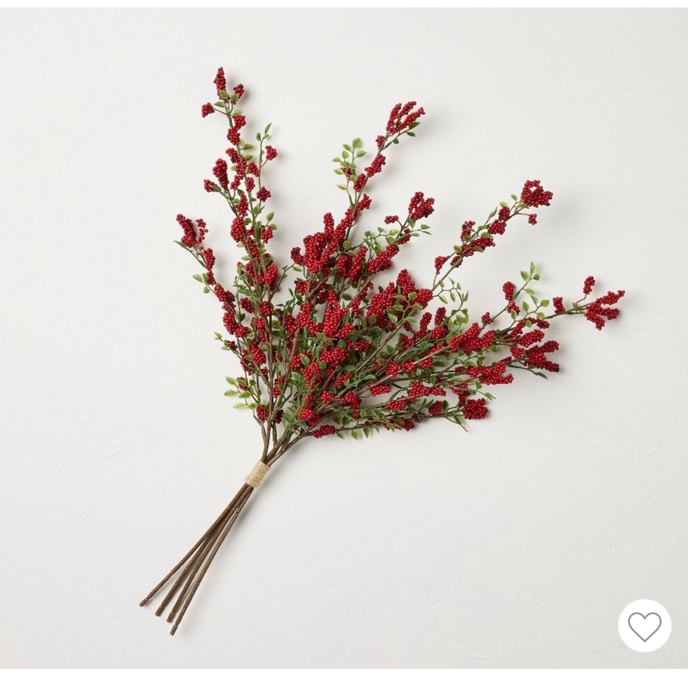 NWT 22" Faux Red Berry Artificial Bundle - Hearth & Hand™ with Magnolia